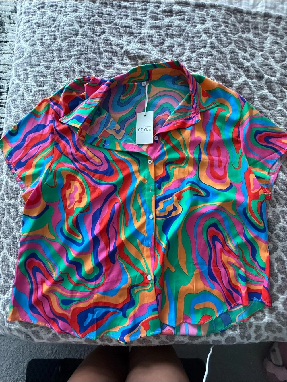 Amazon Multicolor Swirl Pajama Set - Pink, Green, Blue, Orange, Yellow